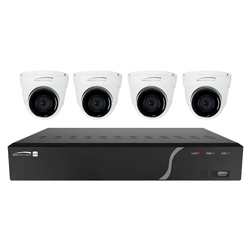 Speco 4-Channel NVR Surveillance Kit with 4-Digital Deterrent Turret Cameras, 4TB