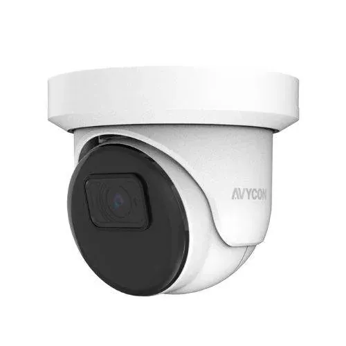 AVYCON 5MP IR Turret IP Camera with Built-in Microphone, 2.8mm Fixed Lens, White