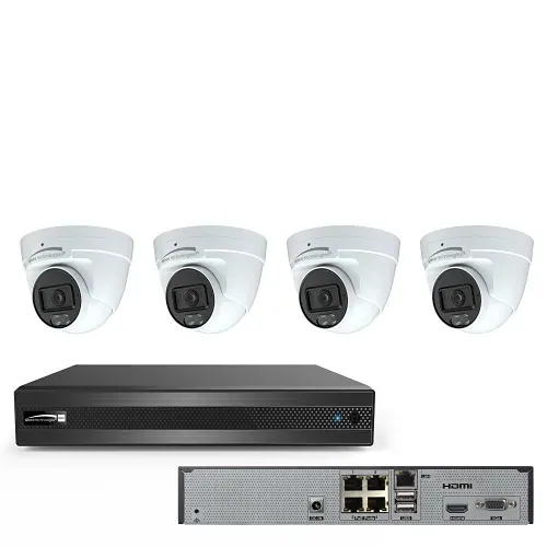 Speco 4‑Channel NVR Kit with 1TB HDD and (4) 4MP PoE IP Cameras, NDAA Compliant